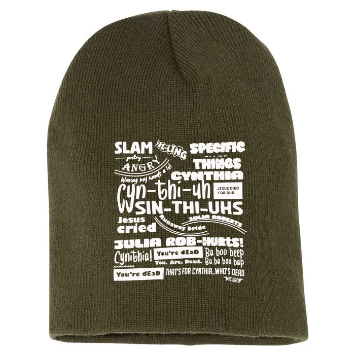 Cynthia Slam Poetry Short Acrylic Beanie