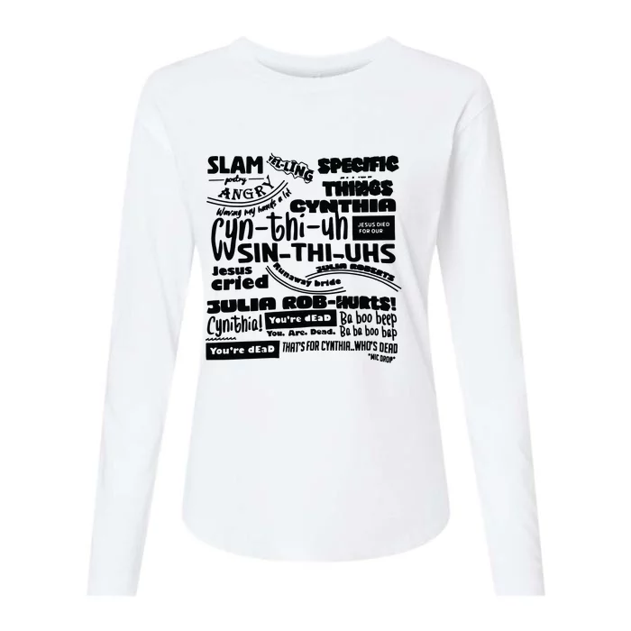 Cynthia Slam Poetry Womens Cotton Relaxed Long Sleeve T-Shirt