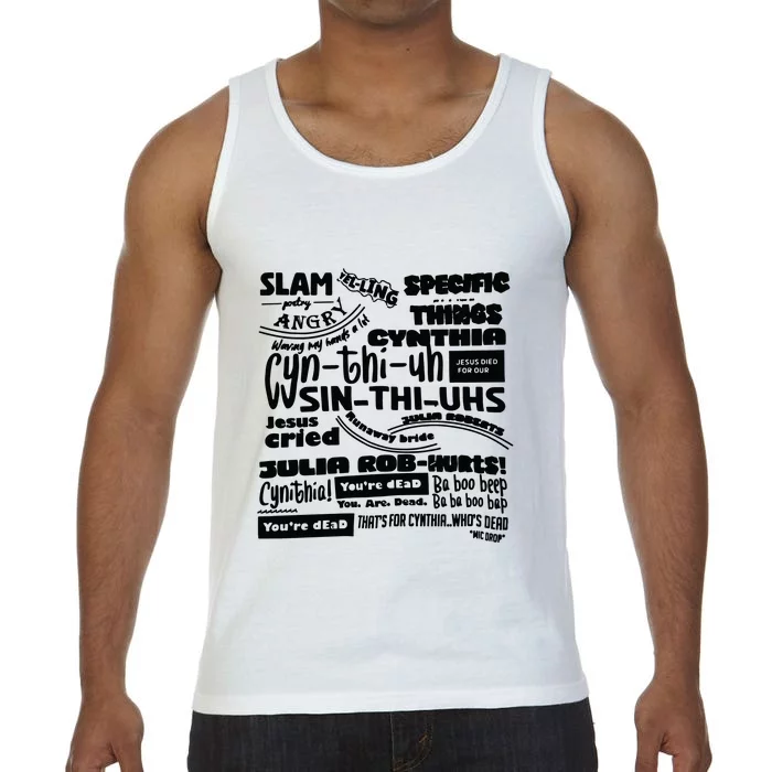 Cynthia Slam Poetry Comfort Colors® Tank Top