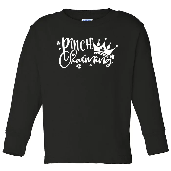 Cute St Patricks Day Pinch Charming Toddler Long Sleeve Shirt