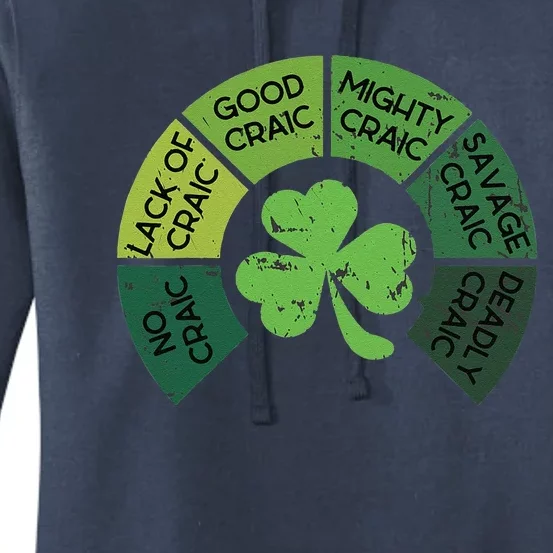 CraicOmeter Saint Pattys Day Ireland Saint Patricks Day Women's Pullover Hoodie