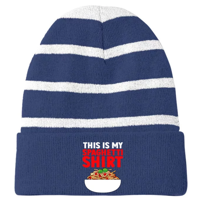 Cute Spaghetti Pasta Spaghetti Lover Striped Beanie with Solid Band