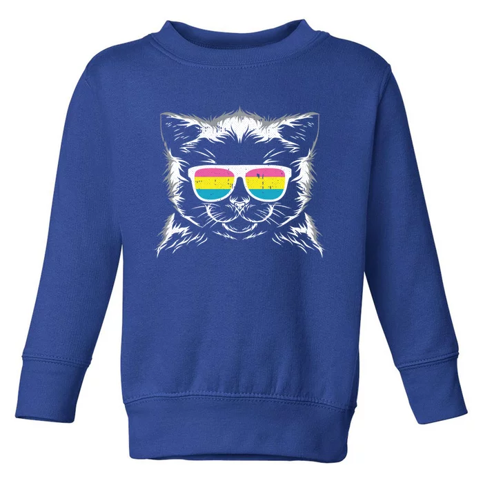 Cat Sunglasses Pansexual Pride Kitten Lgbtq Proud Ally Gift Toddler Sweatshirt