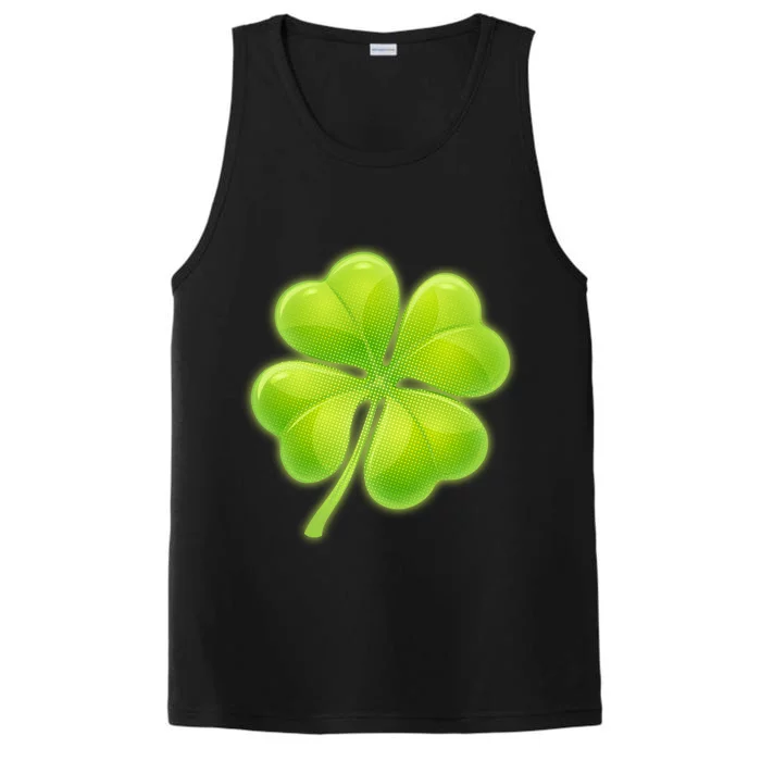 Cute St Patricks Day Lucky Glowing Shamrock Clover Performance Tank