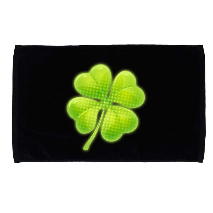 Cute St Patricks Day Lucky Glowing Shamrock Clover Microfiber Hand Towel