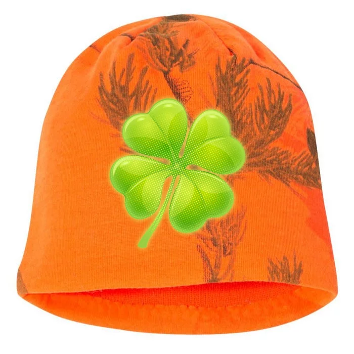 Cute St Patricks Day Lucky Glowing Shamrock Clover Kati - Camo Knit Beanie