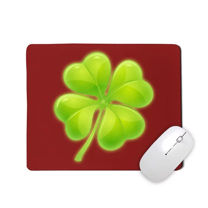 Cute St Patricks Day Lucky Glowing Shamrock Clover Mousepad