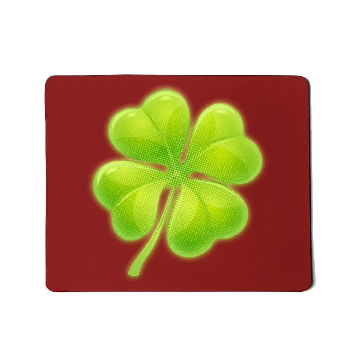 Cute St Patricks Day Lucky Glowing Shamrock Clover Mousepad