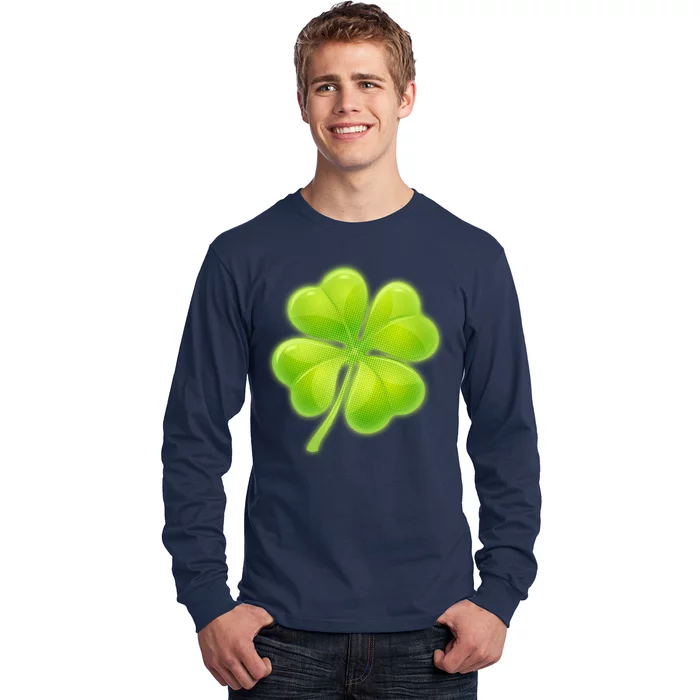 Cute St Patricks Day Lucky Glowing Shamrock Clover Long Sleeve Shirt