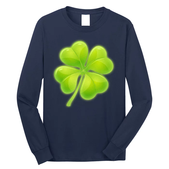 Cute St Patricks Day Lucky Glowing Shamrock Clover Long Sleeve Shirt