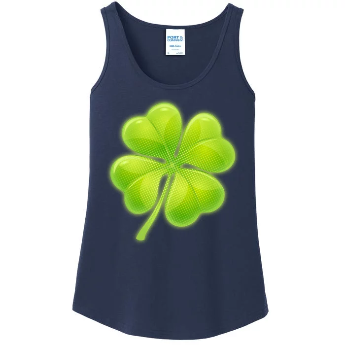 Cute St Patricks Day Lucky Glowing Shamrock Clover Ladies Essential Tank