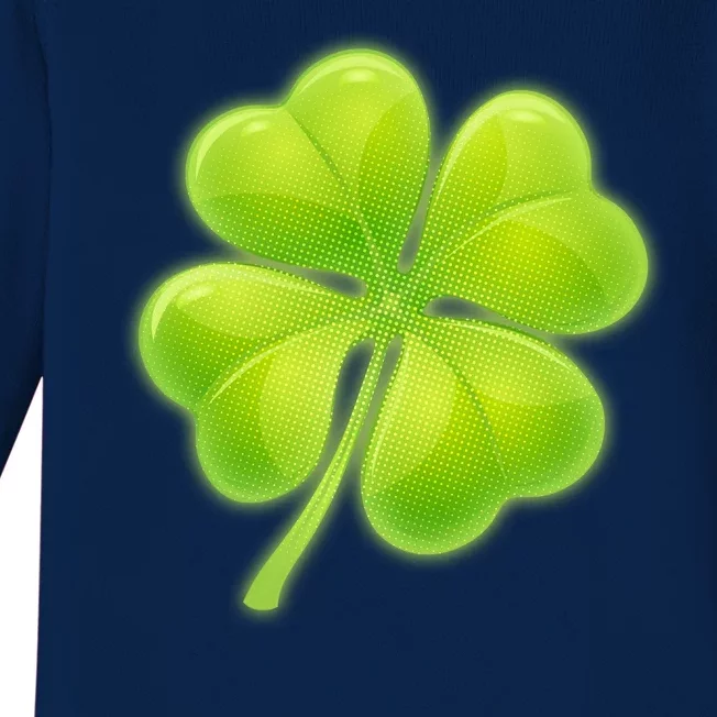 Cute St Patricks Day Lucky Glowing Shamrock Clover Baby Long Sleeve Bodysuit