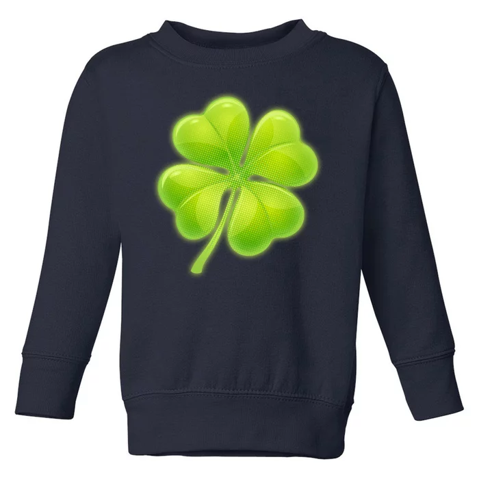 Cute St Patricks Day Lucky Glowing Shamrock Clover Toddler Sweatshirt