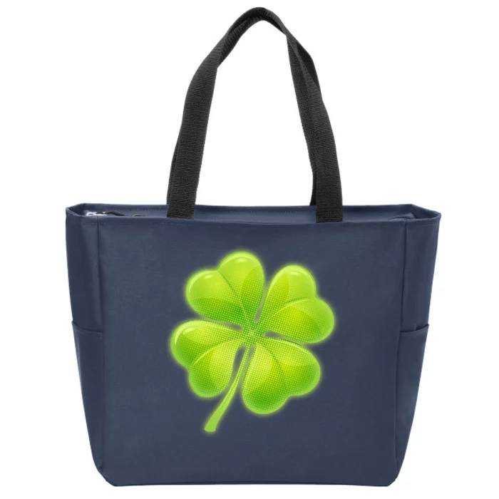 Cute St Patricks Day Lucky Glowing Shamrock Clover Zip Tote Bag