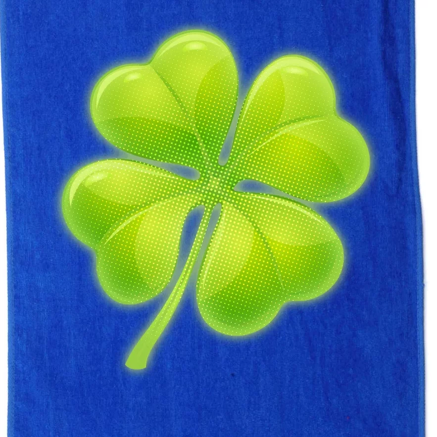 Cute St Patricks Day Lucky Glowing Shamrock Clover Platinum Collection Golf Towel