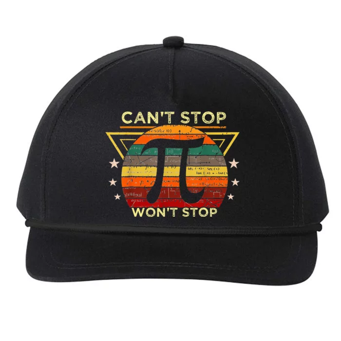 Can't Stop Pi Symbol Won't Stop Math Pi Day Funny Maths Club Snapback Five-Panel Rope Hat