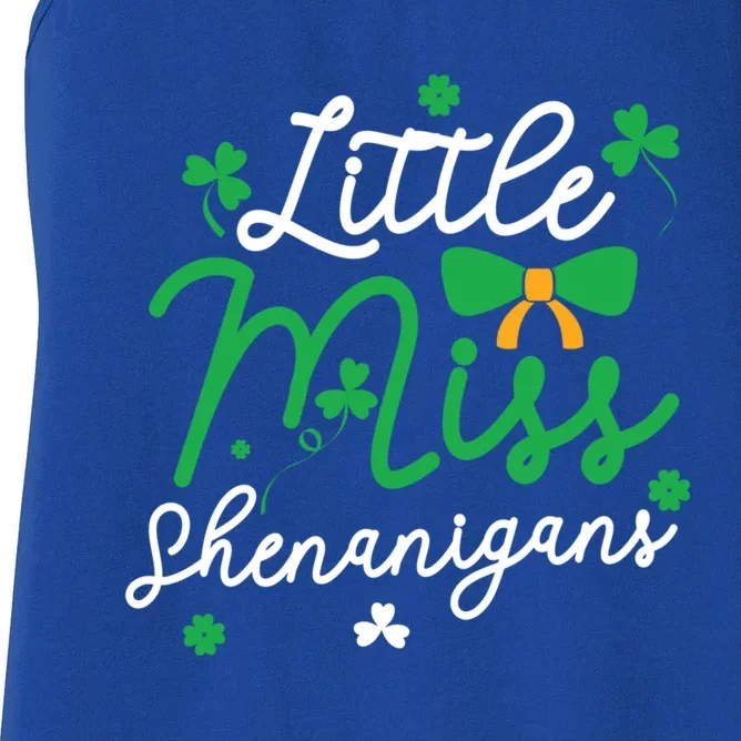 Cute St Patrick Costume Shamrock Little Miss Shenanigans Gift Women's Racerback Tank