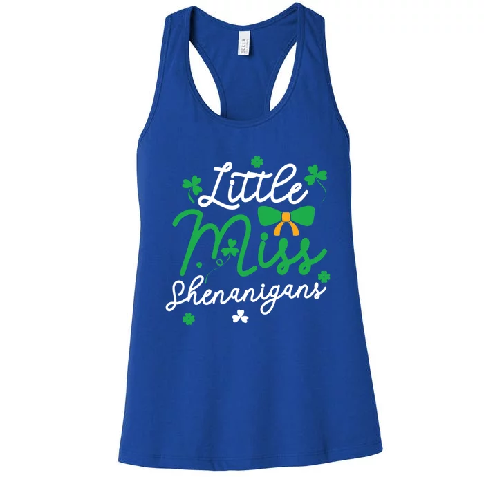 Cute St Patrick Costume Shamrock Little Miss Shenanigans Gift Women's Racerback Tank