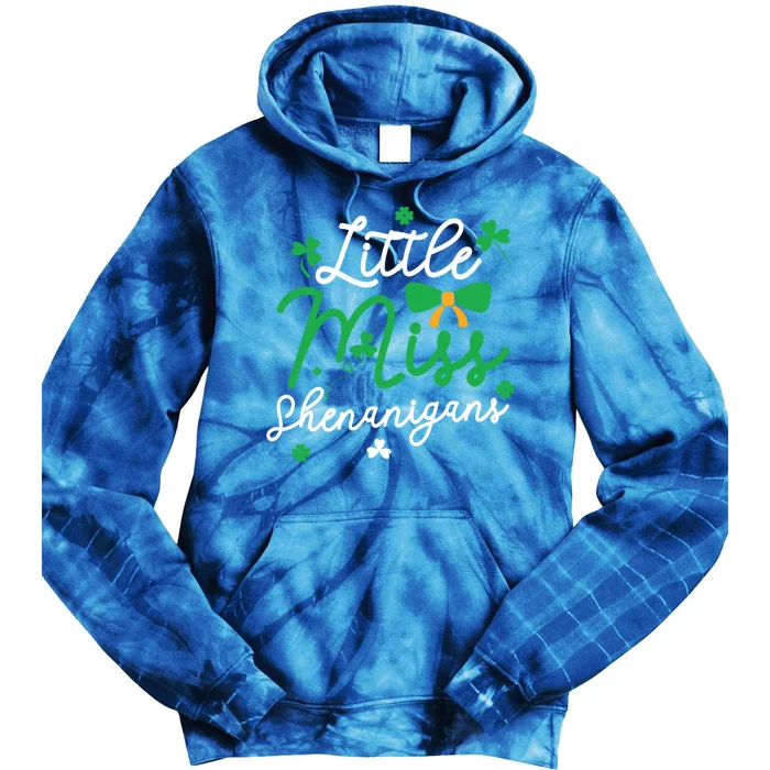 Cute St Patrick Costume Shamrock Little Miss Shenanigans Gift Tie Dye Hoodie