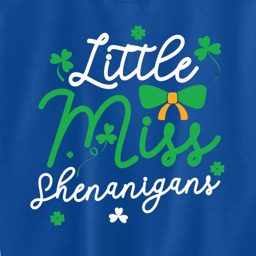 Cute St Patrick Costume Shamrock Little Miss Shenanigans Gift Kids Sweatshirt