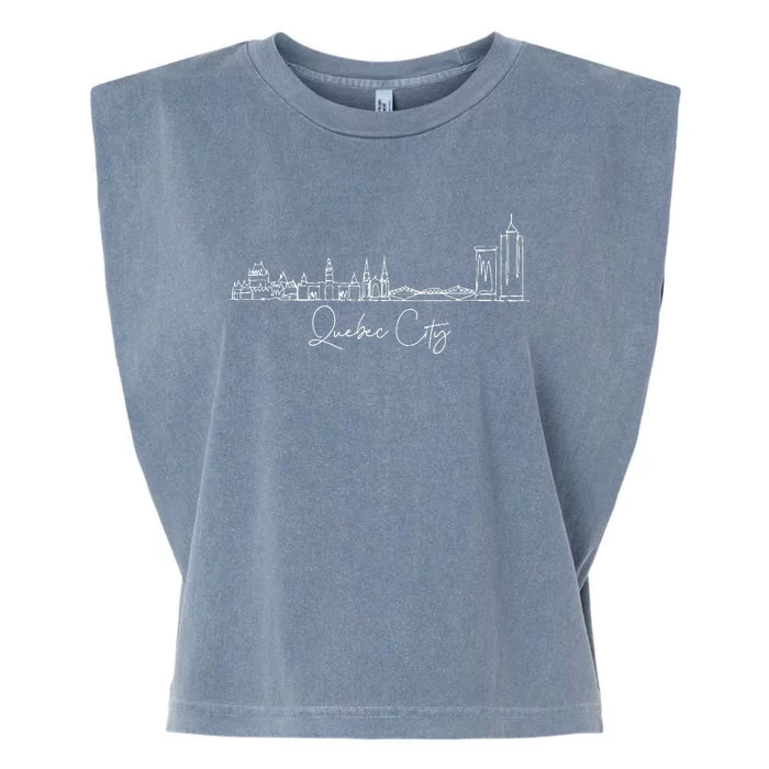 City Skyline Quebec Canada Garment-Dyed Women's Muscle Tee