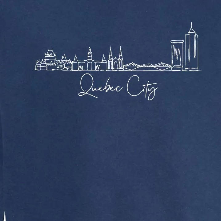 City Skyline Quebec Canada Garment-Dyed Sweatshirt