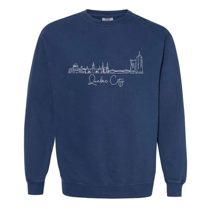 City Skyline Quebec Canada Garment-Dyed Sweatshirt