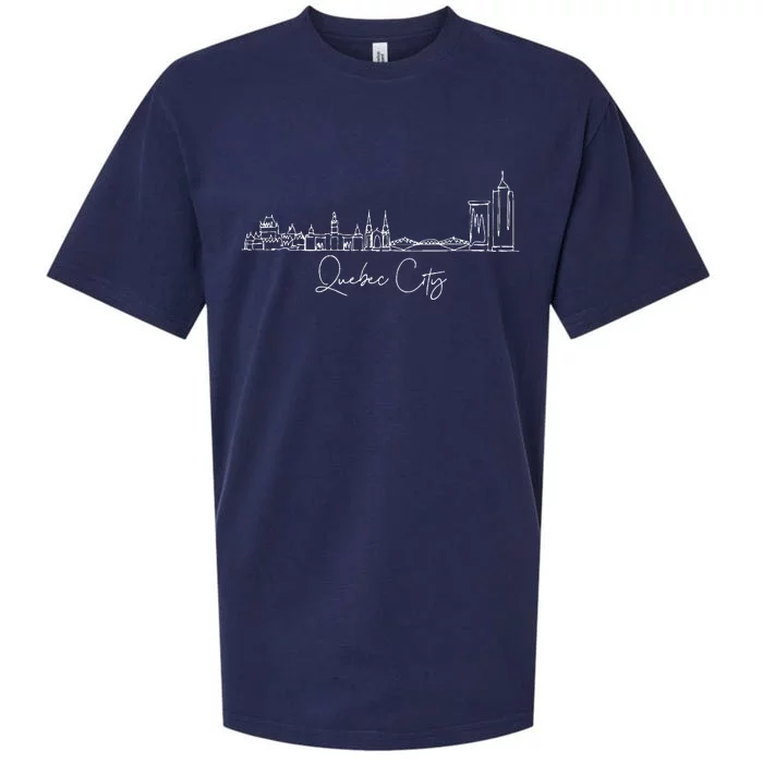 City Skyline Quebec Canada Sueded Cloud Jersey T-Shirt