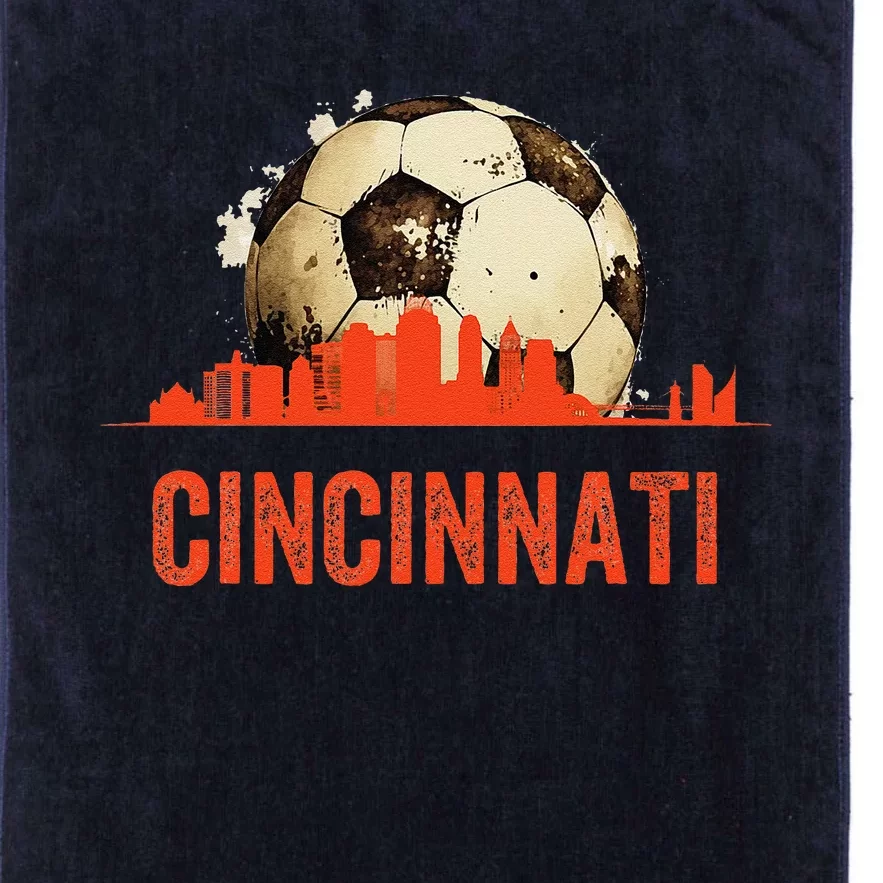 Cincinnati Soccer Queen City Skyline Futbol Fan Platinum Collection Golf Towel