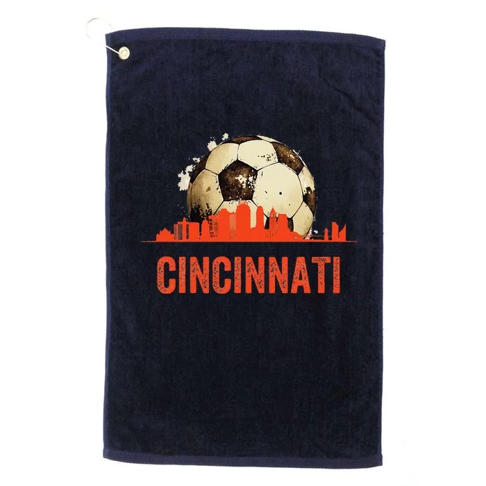 Cincinnati Soccer Queen City Skyline Futbol Fan Platinum Collection Golf Towel