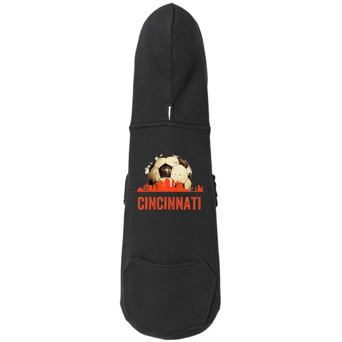 Cincinnati Soccer Queen City Skyline Futbol Fan Doggie 3-End Fleece Hoodie