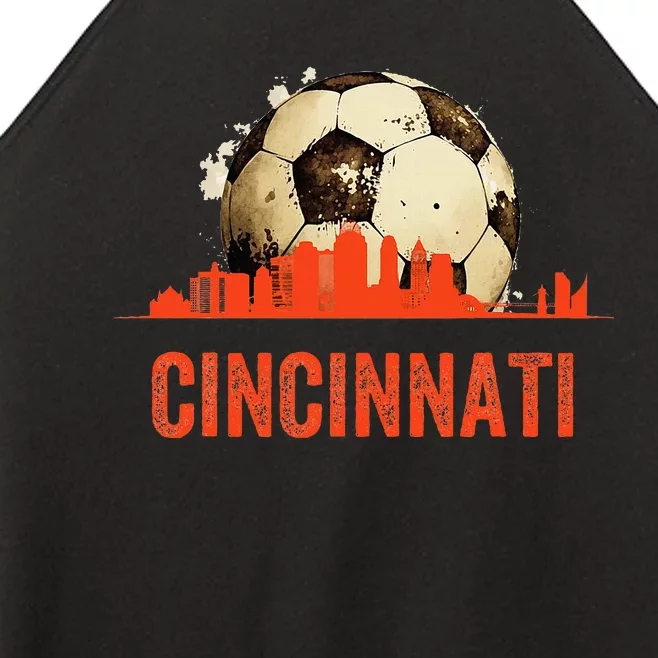 Cincinnati Soccer Queen City Skyline Futbol Fan Women’s Perfect Tri Rocker Tank