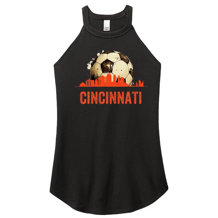 Cincinnati Soccer Queen City Skyline Futbol Fan Women’s Perfect Tri Rocker Tank