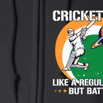 Cricket Sport Quote For An Indian Cricket Dad Full Zip Hoodie