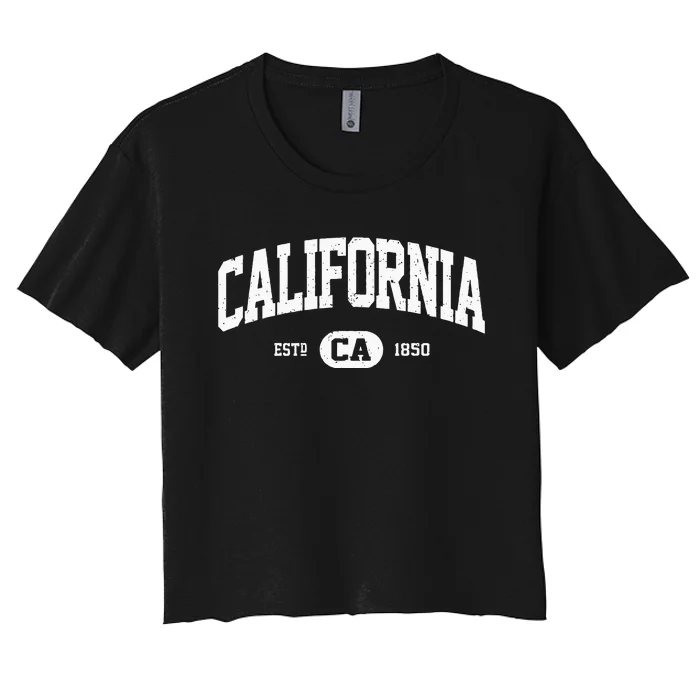 California Swea Retro Vintage California Hoodie Gifts Women's Crop Top Tee