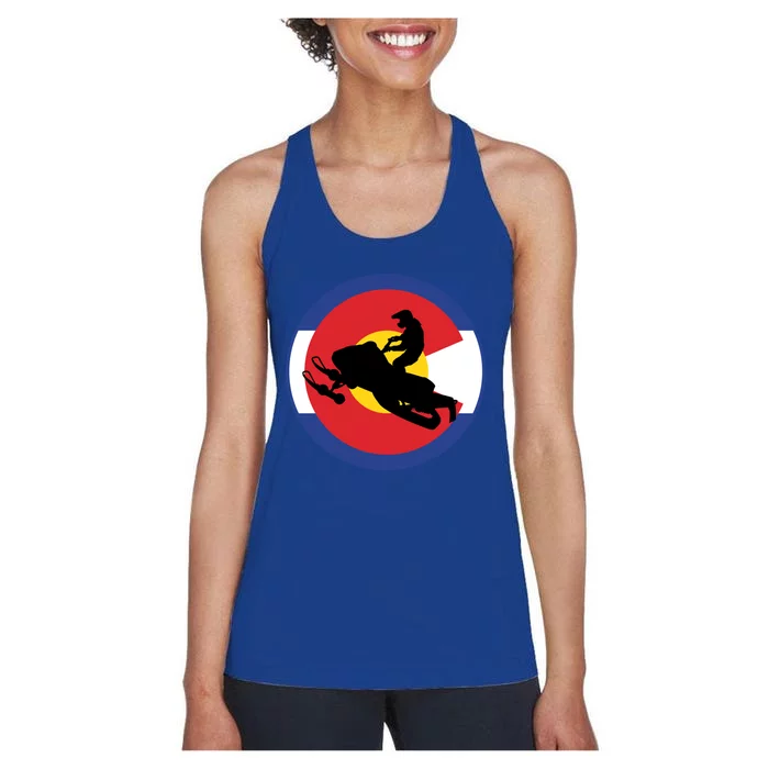 Colorado Snowmobile Rider Snowmobiling In Colorado Gift Women's Racerback Tank