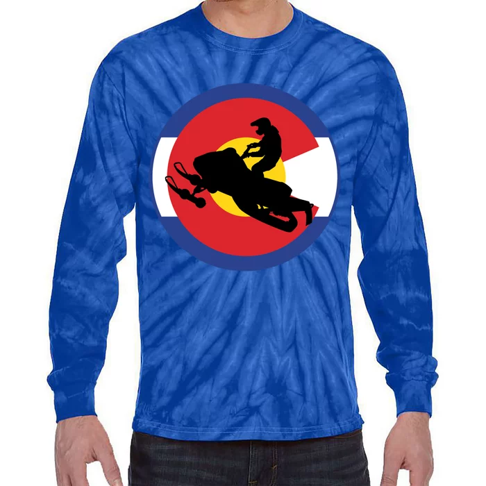 Colorado Snowmobile Rider Snowmobiling In Colorado Gift Tie-Dye Long Sleeve Shirt