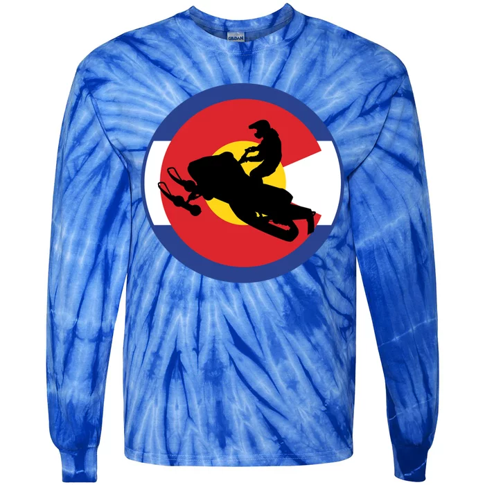 Colorado Snowmobile Rider Snowmobiling In Colorado Gift Tie-Dye Long Sleeve Shirt