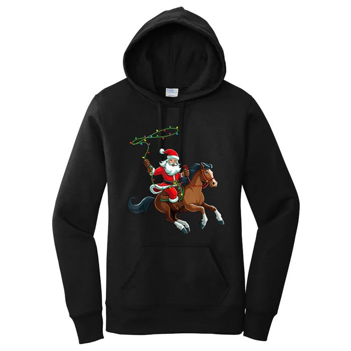 Cowboy Santa Riding A Horse Christmas Funny Women's Pullover Hoodie