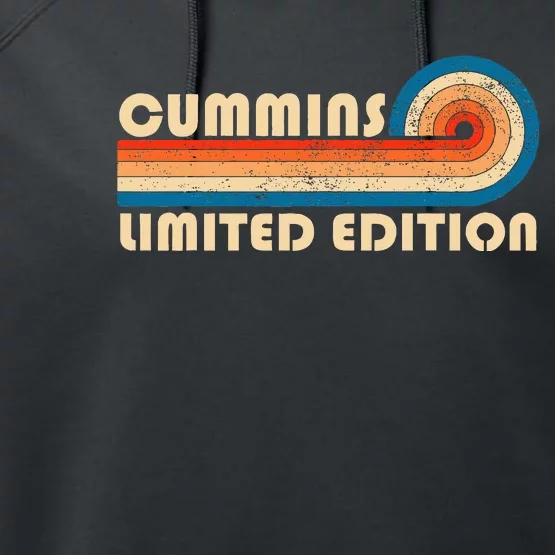 Cummins Surname Retro Performance Fleece Hoodie