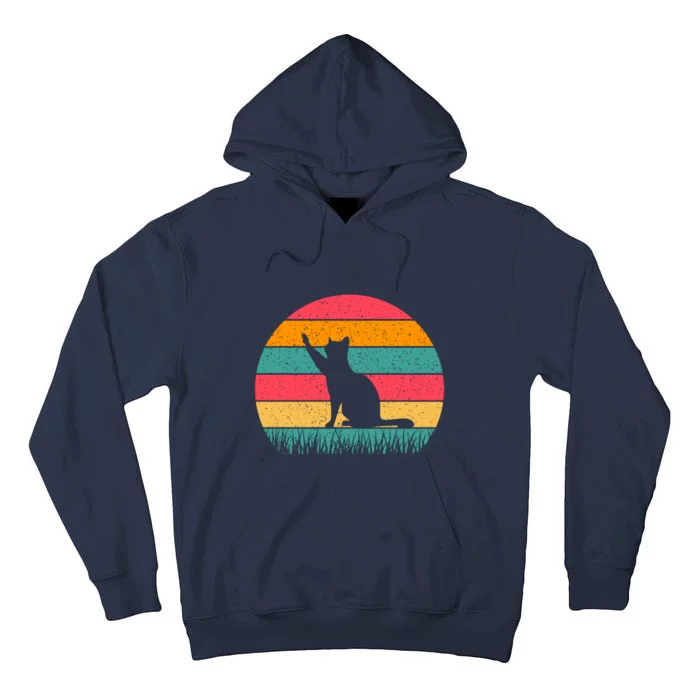 Cat Sunset Retro Vintage Tall Hoodie