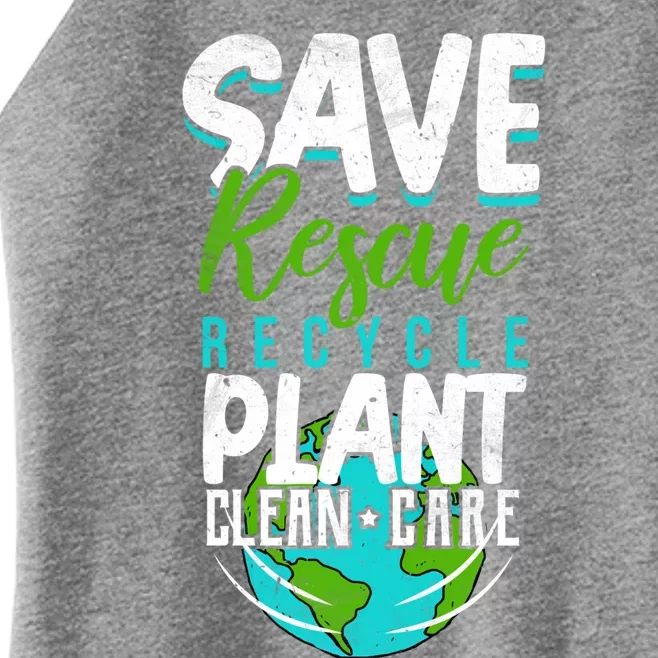 Cute Save Rescue Recycle Plant Clean Care Earth Day Gift Women’s Perfect Tri Rocker Tank