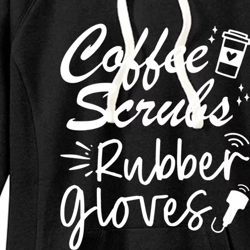 Coffee Scrubs Rubber Gloves Sonography Cardiac Sonographer Gift Women's Fleece Hoodie