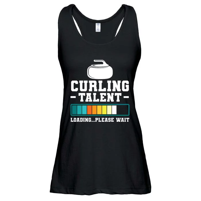 Curling Stone Retro Vintage Curler Team Sport Ladies Essential Flowy Tank