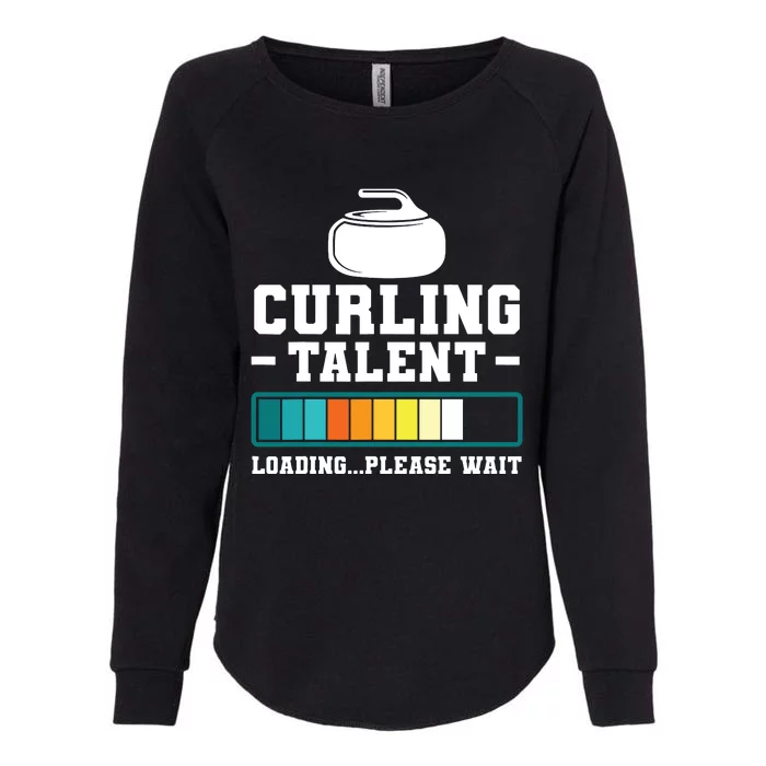 Curling Stone Retro Vintage Curler Team Sport Womens California Wash Sweatshirt