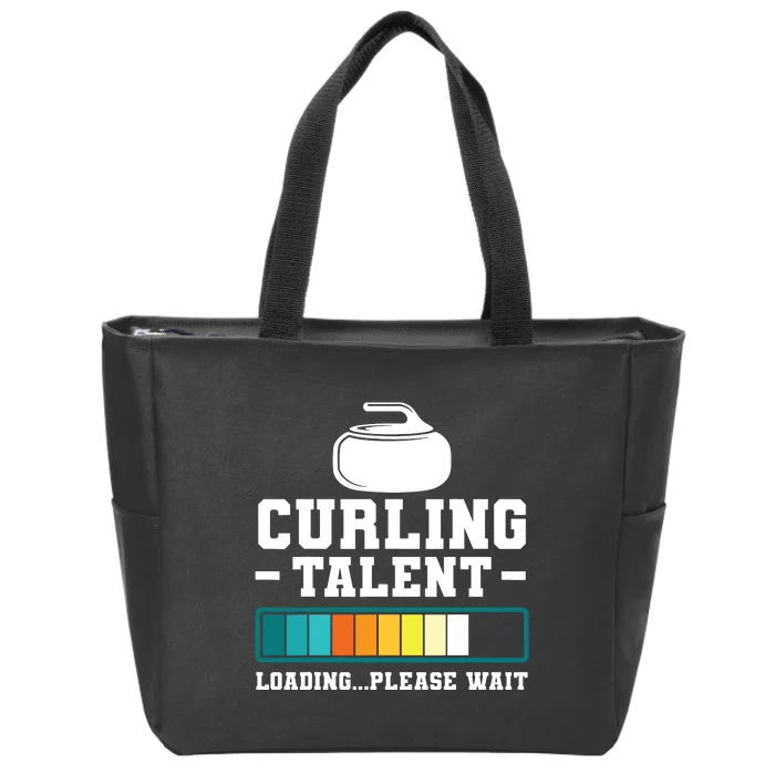 Curling Stone Retro Vintage Curler Team Sport Zip Tote Bag