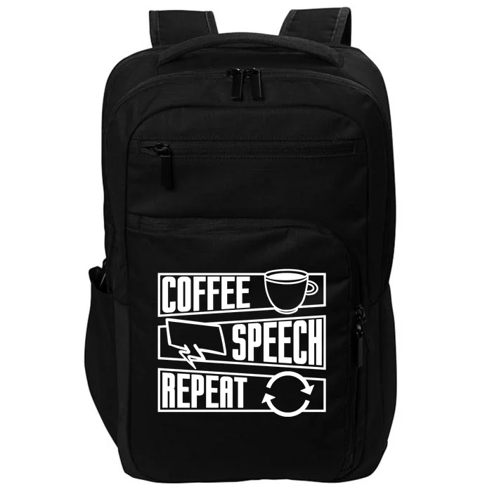 Coffee Speech Repeat Anxiety Awareness Care Tal Health Gift Impact Tech Backpack