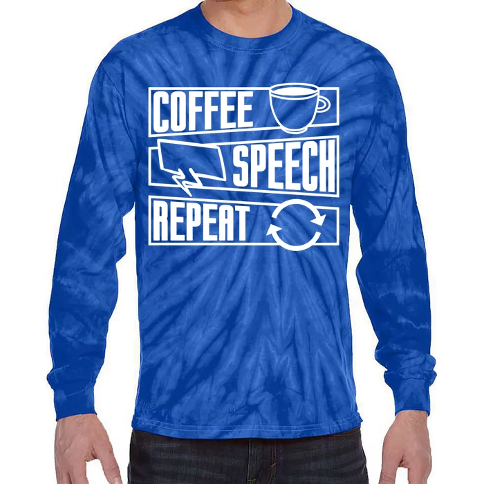 Coffee Speech Repeat Anxiety Awareness Care Tal Health Gift Tie-Dye Long Sleeve Shirt