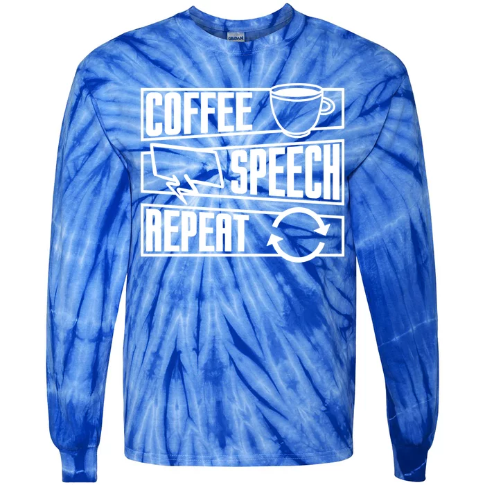 Coffee Speech Repeat Anxiety Awareness Care Tal Health Gift Tie-Dye Long Sleeve Shirt