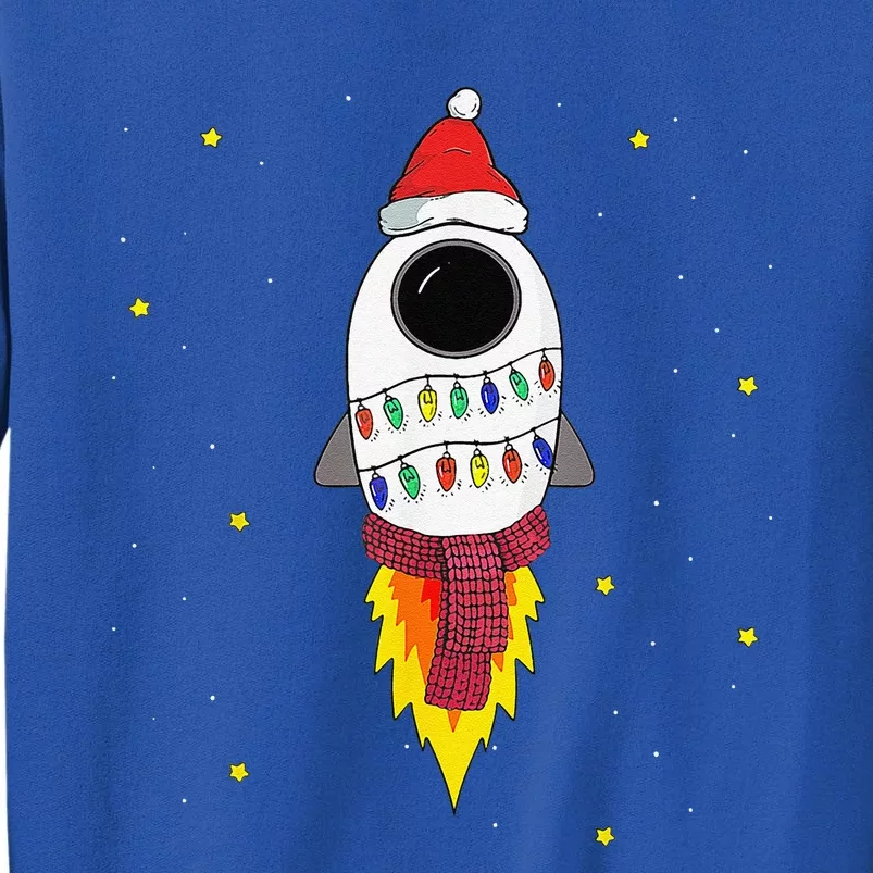 Christmas Space Rocket Pajama Top Santa Space Themed Tall Sweatshirt